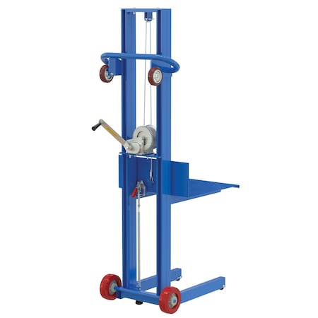 Vestil Steel Lite Load Lift w/Winch, Fixed Wheels, and Manual Floor Lock LLW-202058-FWFL